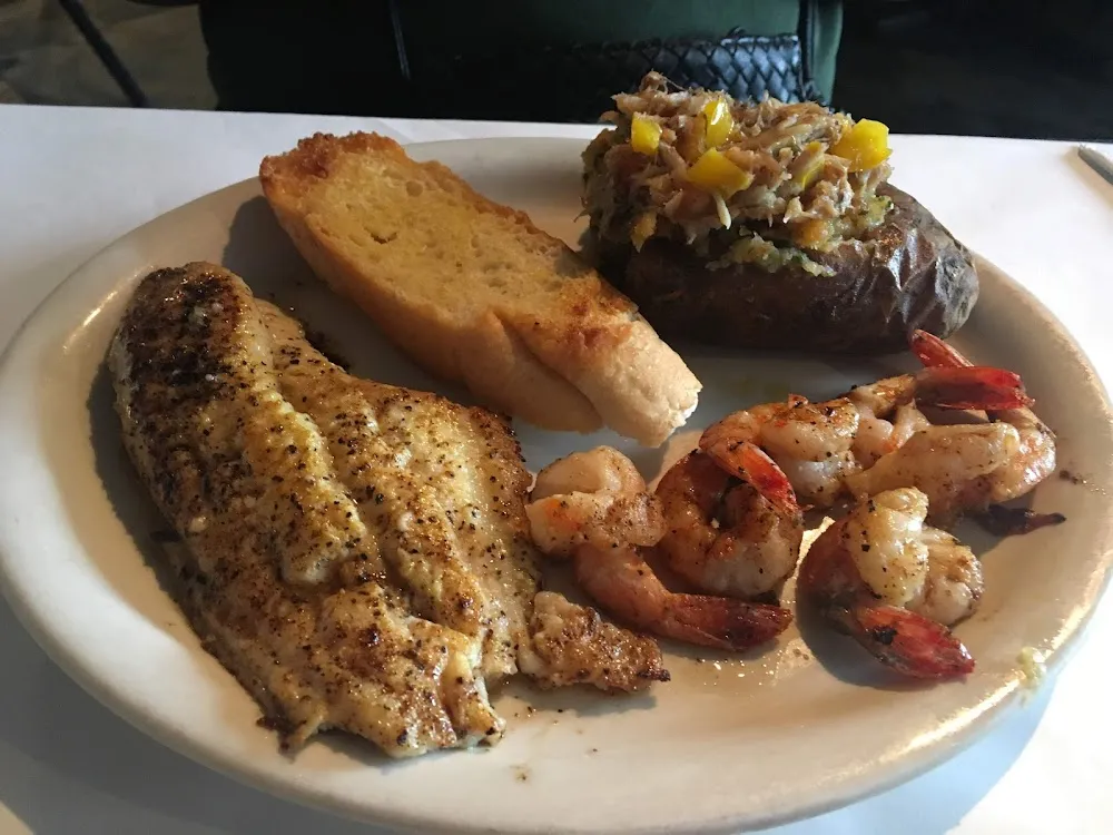 Grilled Catfish Fillet and Shrimp