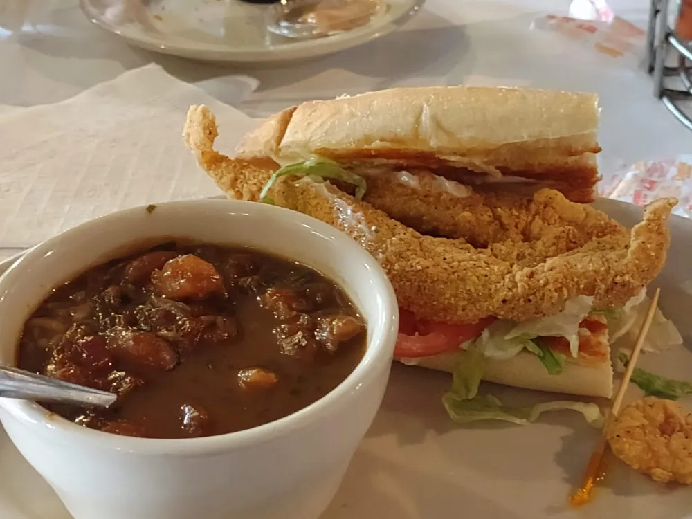 Gumbo and Catfish Poboy